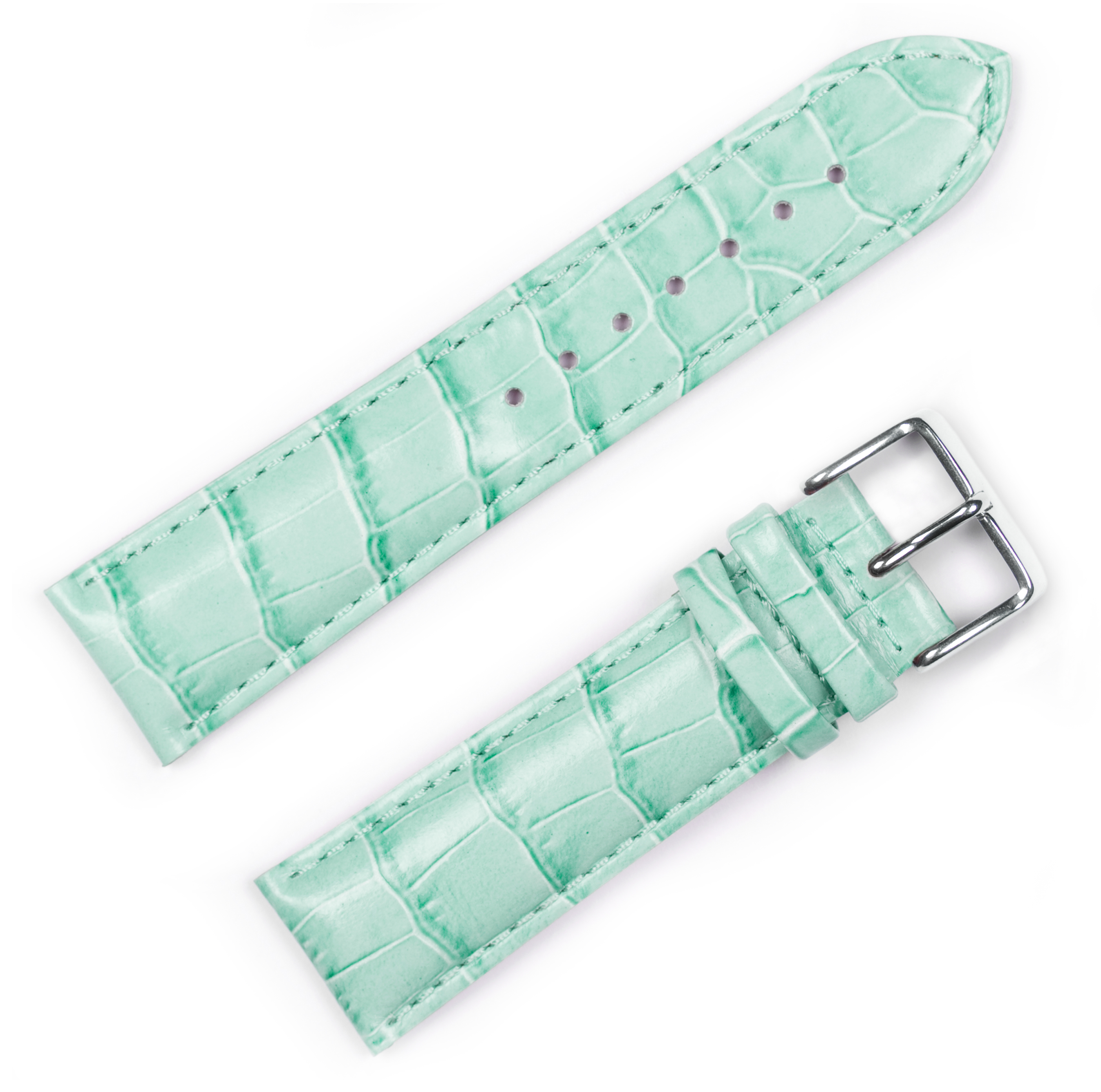 Bandalo:re （Bグレ） Crocodile Grain Chrono Light Green 12mm Gold-Tone Buckle
