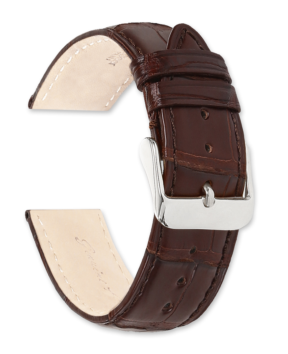 Genuine Alligator Matte Brown 14MM Gold-tone Buckle Watch
