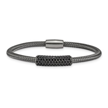 Sterling Silver Colored Crystal Magnetic 7.5" Bracelet