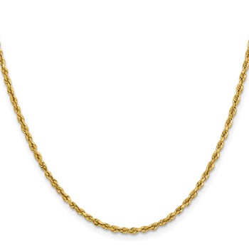 14k 2.3mm Lightweight D/C Rope with Lobster Clasp Chain — alternate view