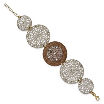 Sterling Silver Lacy Circle (five discs) 7.5" Bracelet