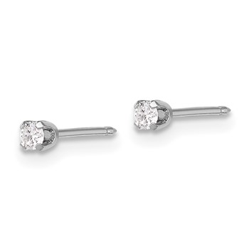 Inverness 14k White Gold 2.4mm .10ct Lab Grown Diamond Stud Post Piercing Earrings — alternate view