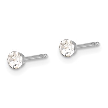 Inverness 14K White Gold 3.3mm Crystal Post Piercing Earrings — alternate view