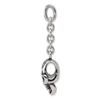 IBGoodman Stainless Steel Antiqued Skull Charm — alternate view
