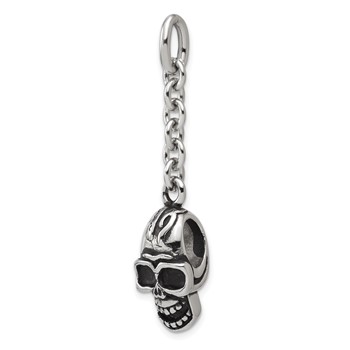 IBGoodman Stainless Steel Antiqued Skull Charm