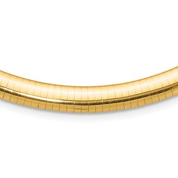 Leslie's 14K 8mm Lightweight Domed Omega Necklace