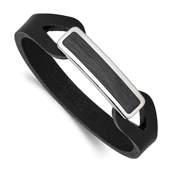 STEEL BRACELET WITH CARBON INLAY PLATE