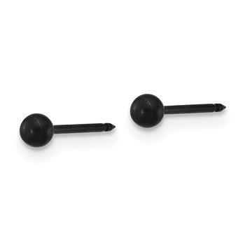 Inverness Stainless Steel Oxidized 3mm Ball Post Piercing Earrings — alternate view