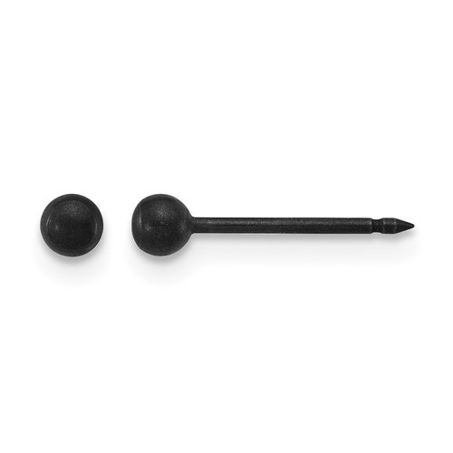 Inverness Stainless Steel Oxidized 3mm Ball Earrings
