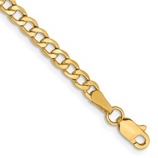 Image of 10k 3.35mm Semi-Solid Curb Link Chain