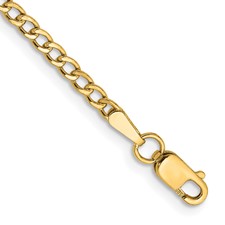 Image of 10k 2.5mm Semi-Solid Curb Link Chain