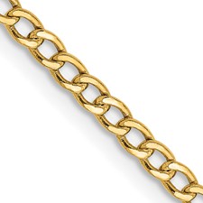 Image of 10k 2.5mm Semi-Solid Curb Link Chain
