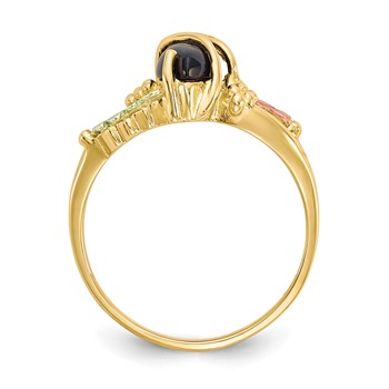 10k Tri-color Black Hills Gold Onyx Ring — alternate view