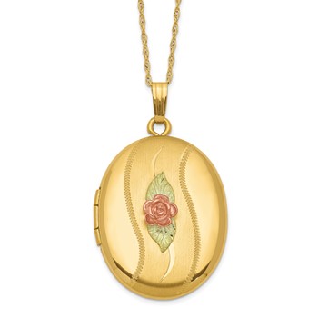 10K with 12k Accents and 14k Gold-filled Chain Black Hills Locket