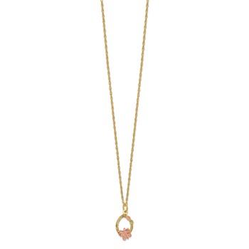 10k Tri-Color Black Hills Gold Butterfly Necklace — alternate view