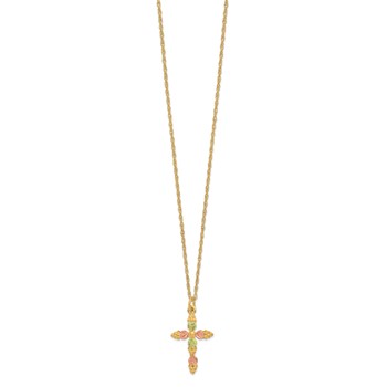 10k Tri-Color Black Hills Gold Cross Necklace — alternate view