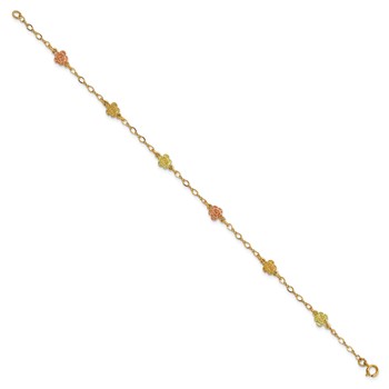 10k Tri-color Gold Black Hills Roses Bracelet — alternate view