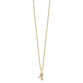 10k Tri-Color Black Hills Gold Hummingbird Necklace — alternate view