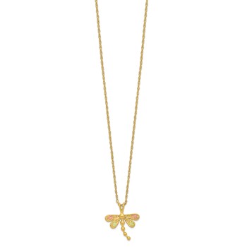 10k Tri-Color Black Hills Gold Dragonfly Necklace — alternate view