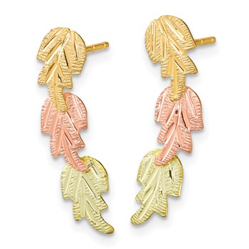10k Tri-Color Black Hills Gold Post Earrings — alternate view