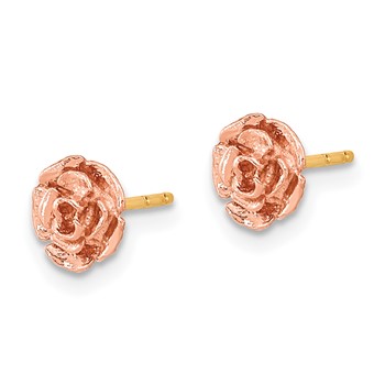 10k Two-tone Black Hills Gold Rose Post Earrings — alternate view