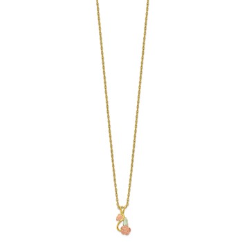 10K Tri-color w/14K Gold-filled Chain Black Hills Gold Necklace — alternate view