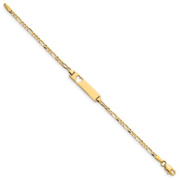 10k Figaro Link ID Bracelet — alternate view