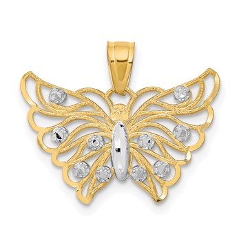 10K with Rhodium Butterfly Pendant