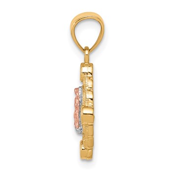 10k Small Two-tone w/ White Rhodium Our Lady of Guadalupe Pendant — alternate view