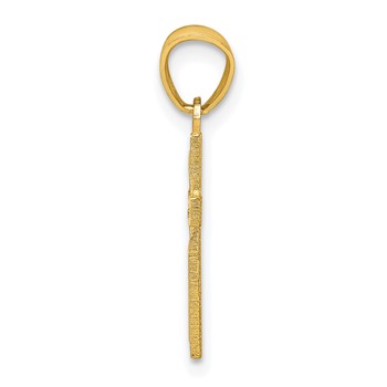 10k Diamond-Cut Cross Pendant — alternate view