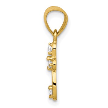 10k Small CZ Cross Pendant — alternate view