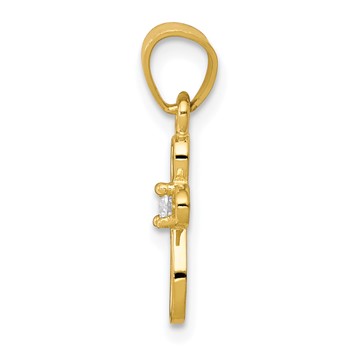 10k Small CZ Cross Pendant — alternate view