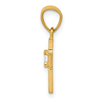 10k Small CZ Cross Pendant — alternate view