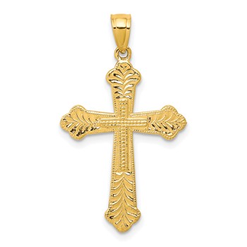 10k Budded Cross Pendant