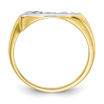 10K with Rhodium BABY Child's Ring — alternate view