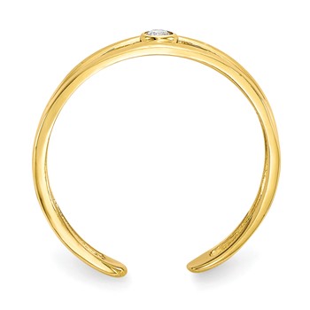 10k CZ Toe Ring — alternate view