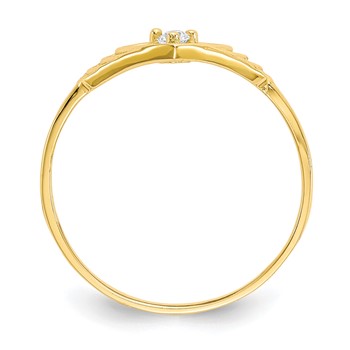 10k CZ Heart Ring — alternate view