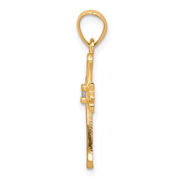 10k CZ Cross Pendant — alternate view