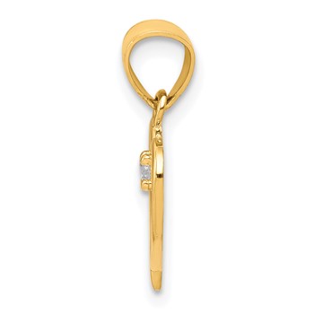 10k CZ Heart Pendant — alternate view