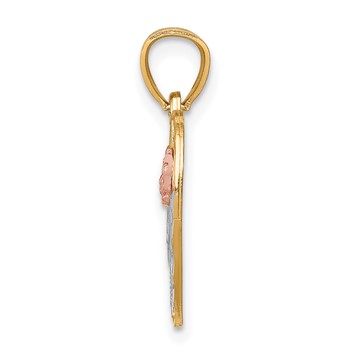 10K Two-Tone W/White Rhodium D/C MAMA Pendant — alternate view