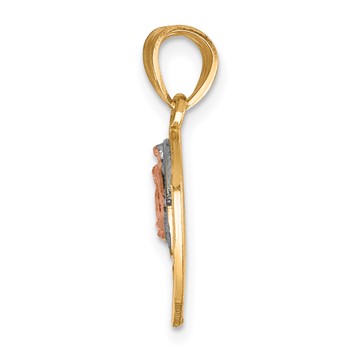 10K Two-Tone w/White Rhodium Break Apart Te Amo Pendant — alternate view