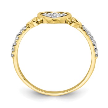 10K CZ Fancy Heart Ring — alternate view