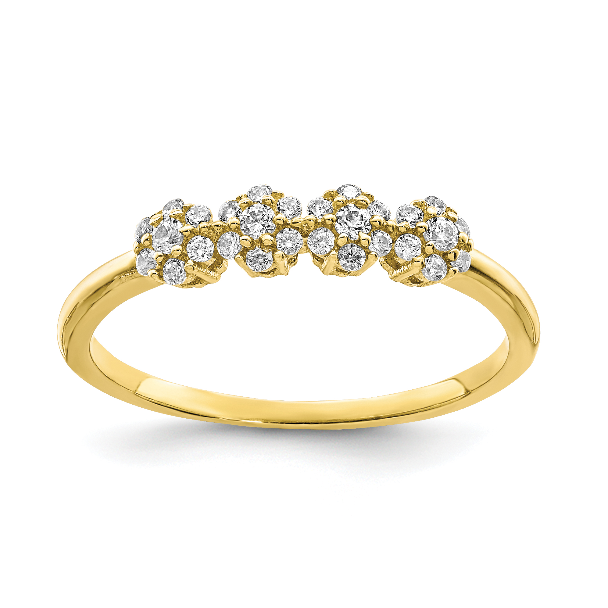 10K Clear CZ Stackable Ring