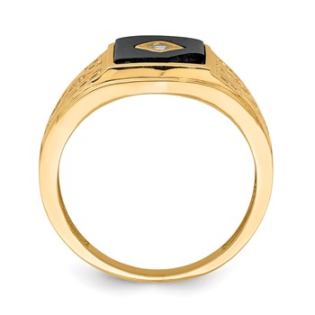 10K CZ and Onyx Men'S Ring — alternate view
