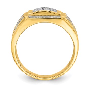 10K Men's CZ Signet Ring — alternate view