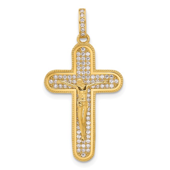 10k Gold Greek Key Cross Pendant