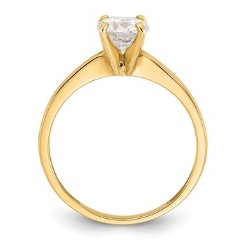 10K Polished Round CZ Solitaire Ring — alternate view