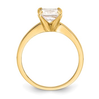 10K Polished Square CZ Solitaire Ring — alternate view