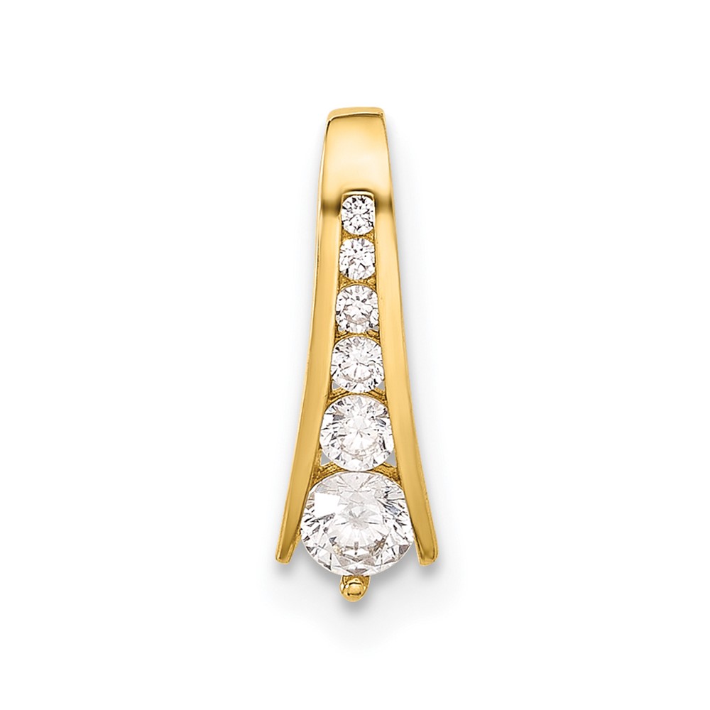 10K Polished CZ Fancy Chain Slide