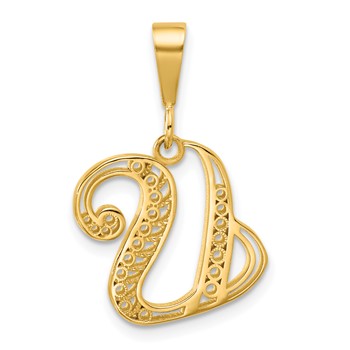 10k Initial U Pendant